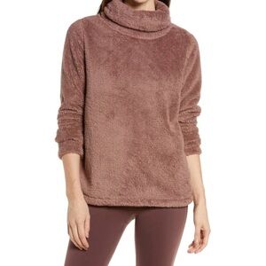 Zella Furry Fleece Funnel Neck Pullover Size Large